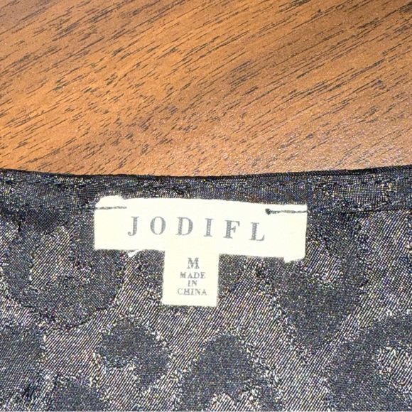 JODIFL Sheer Leopard Print Blouse V-Neck Long Sleeve Flowy Boho Top - Picture 5 of 8